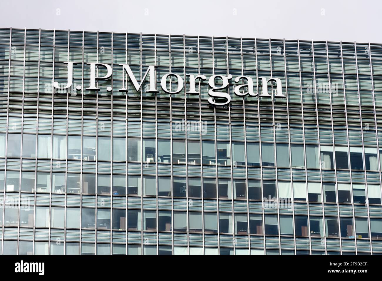 Das europäische Hauptquartier von JP Morgan Chase, 25 Bank Street, Canary Wharf, wurde von César Pelli & Associates Architects entworfen. JP Morgan Chase Stockfoto