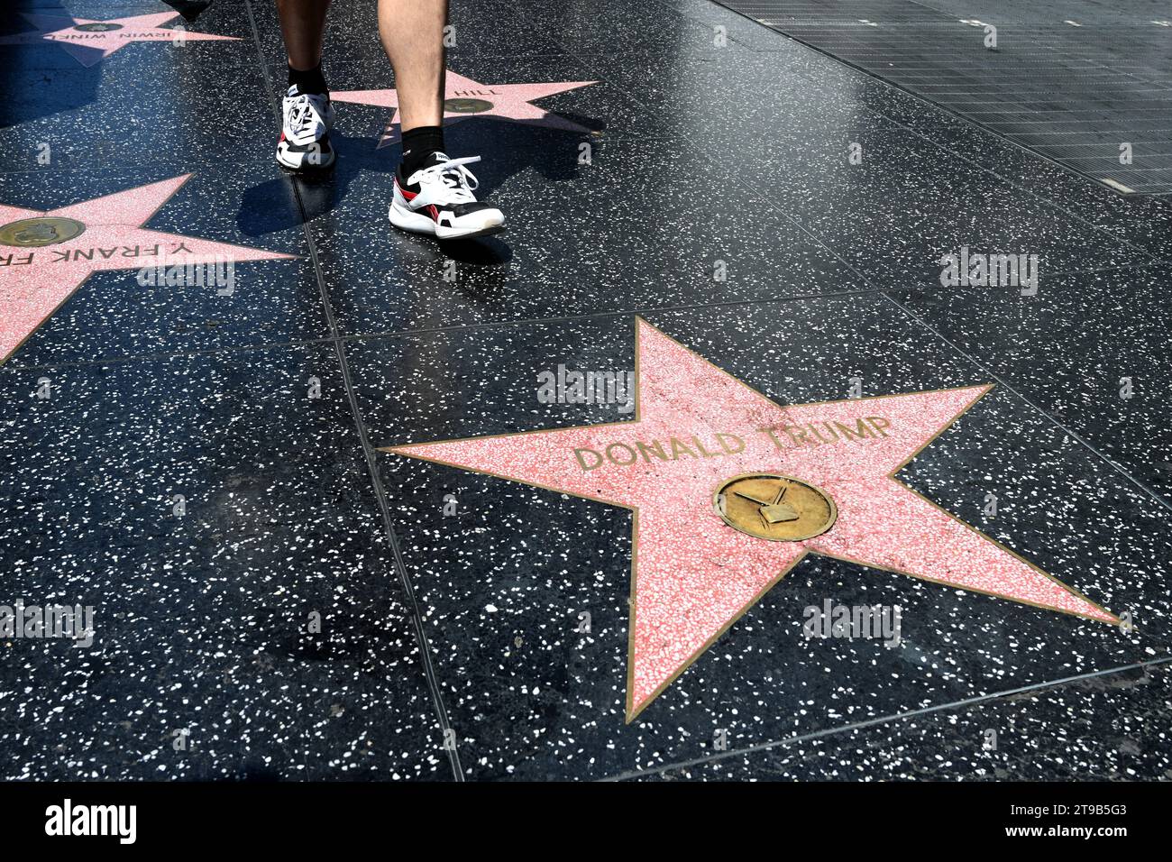Los Angeles, Kalifornien, USA - 29. Juli 2023: Der Star von Donald Trump am Hollywood Walk of Fame in Los Angeles. Stockfoto