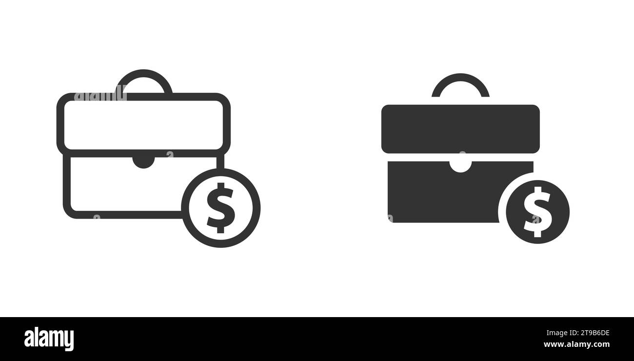 Dollars Koffer Symbol. Vektorabbildung Stock Vektor