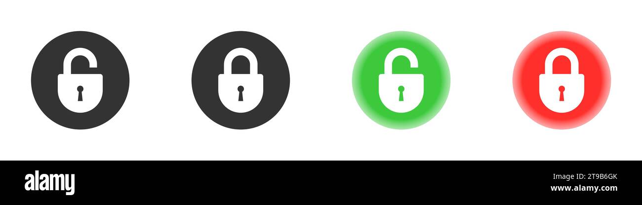 Gesperrte, entsperrte Symbole. Vektorabbildung Stock Vektor