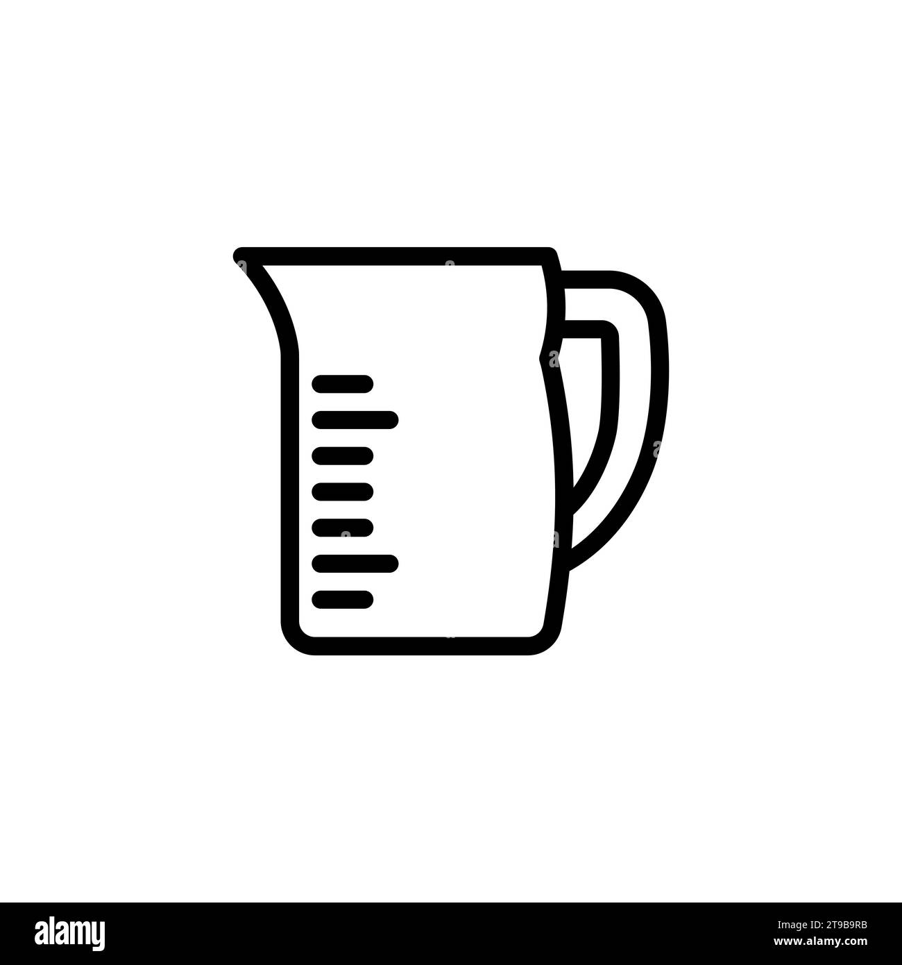 Symbol Messbecher linear. Modernes Outline Messbecher Logo Konzept auf weißem Hintergrund aus der Küchenkollektion. Geeignet für den Einsatz in Web-Apps, Mobilgeräten Stock Vektor