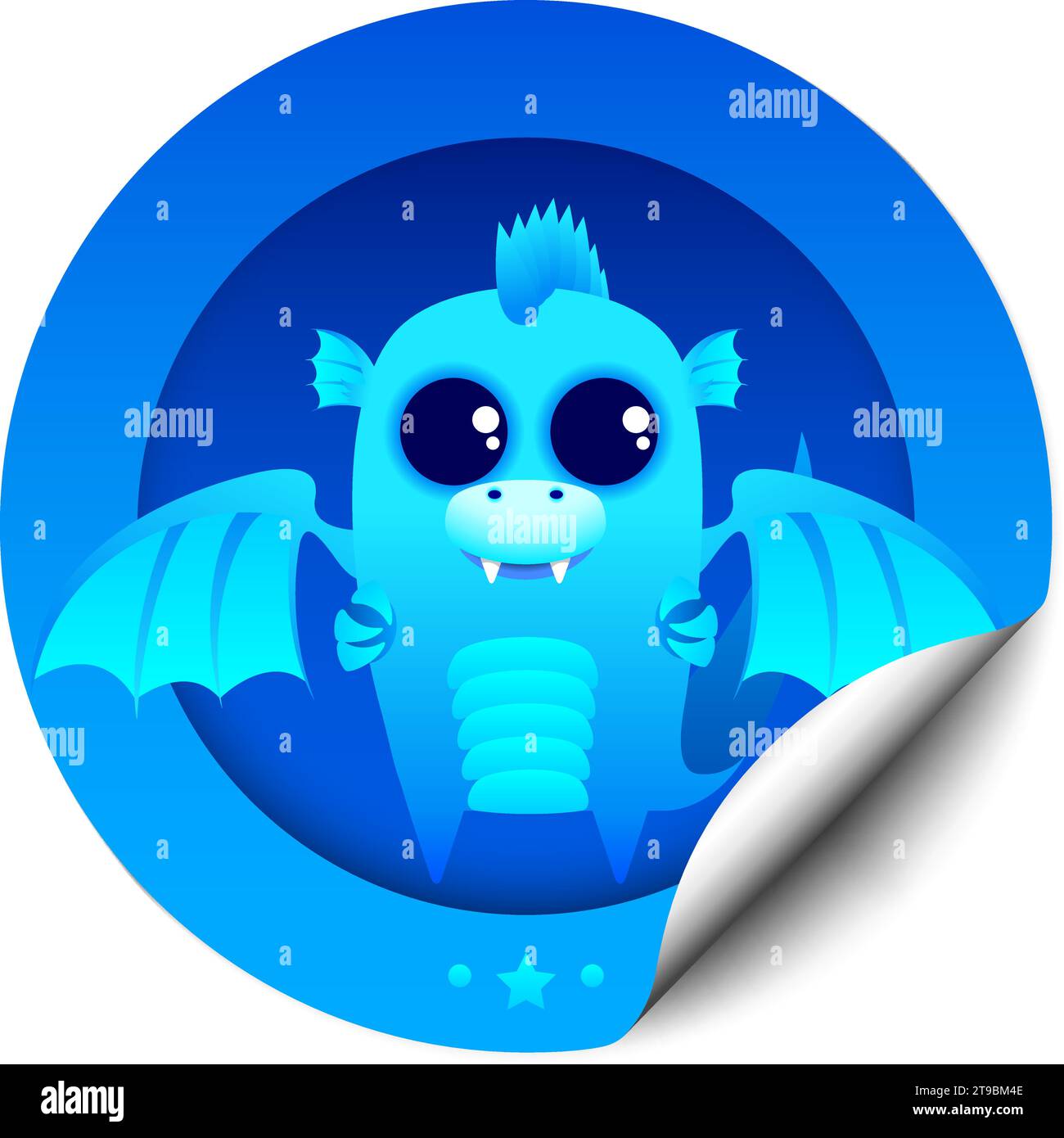 Aufkleber mit Dragon Stock Vektor