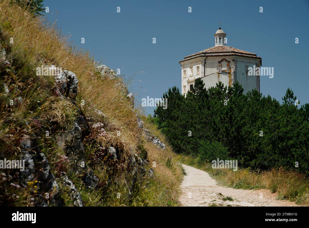 Chiesa di Santa Maria della Pieta, Rocca Calascio, Provinz L' Aquila, Region Abruzzen Stockfoto