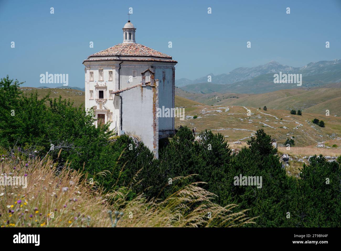 Chiesa di Santa Maria della Pieta, Rocca Calascio, Provinz L' Aquila, Region Abruzzen Stockfoto