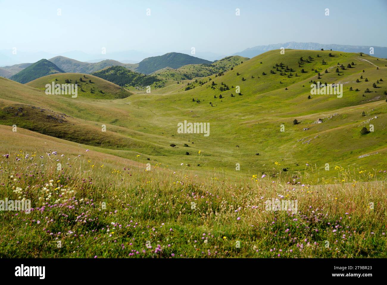 Litlle Tibet, Gran Sasso und Monti della Laga Nationalpark, Provinzen Teramo, L'Aquila, Pescara, Abruzzen, Italien Stockfoto