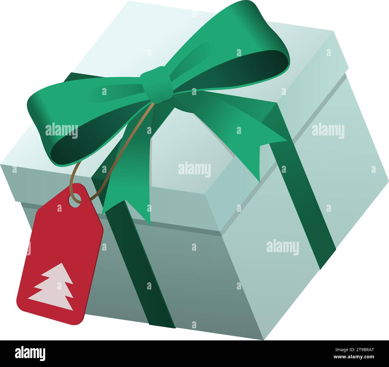 Buntes isoliertes Weihnachtsgeschenk mit Band, Shopping, Feiertage und Feierlichkeiten Stock Vektor