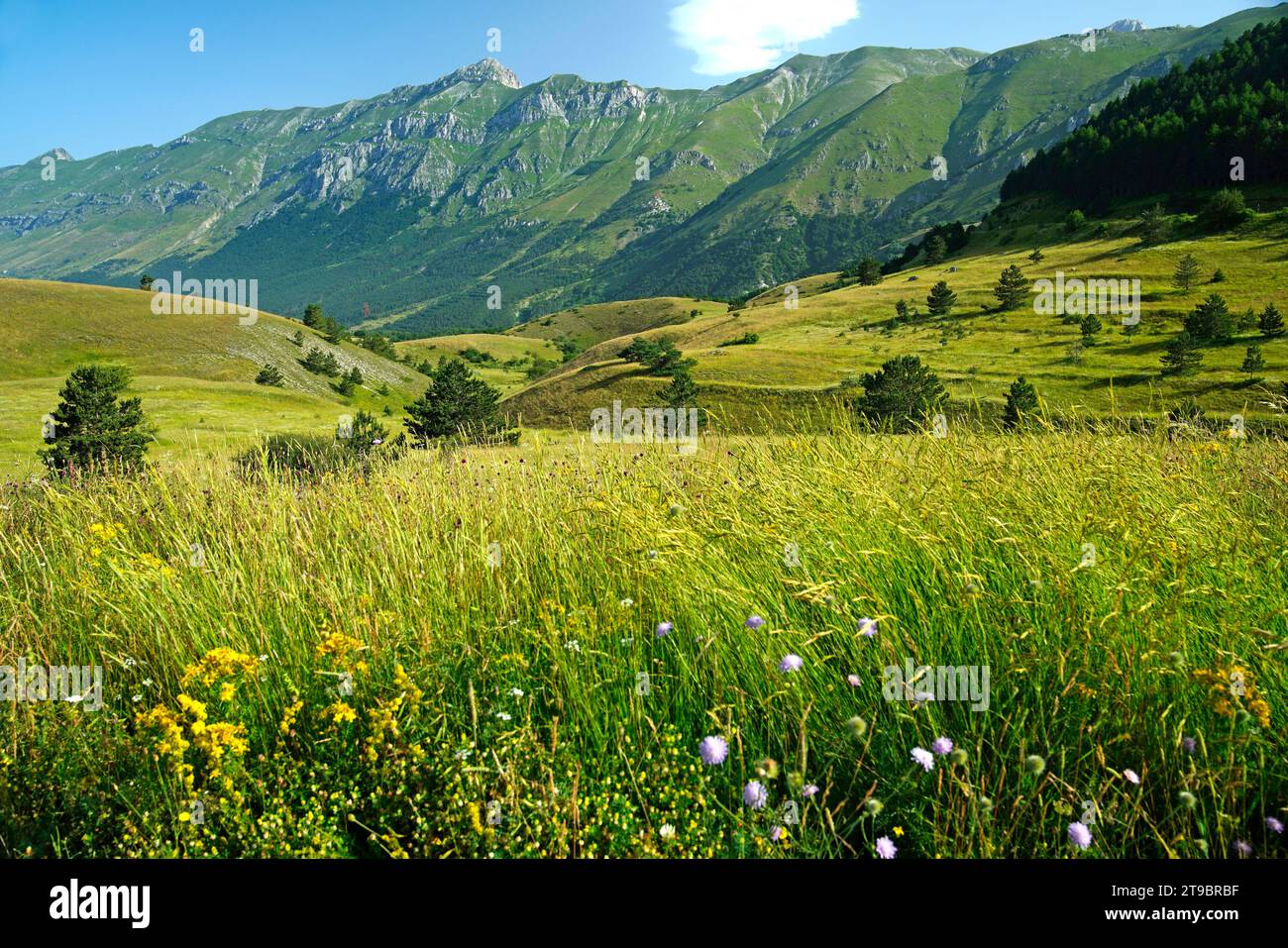 Litlle Tibet, Gran Sasso und Monti della Laga Nationalpark, Provinzen Teramo, L'Aquila, Pescara, Abruzzen, Italien Stockfoto