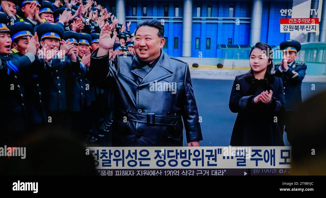 Die Fernsehnachrichten am Yongsan-Bahnhof in Seoul zeigen, dass der nordkoreanische Führer Kim 