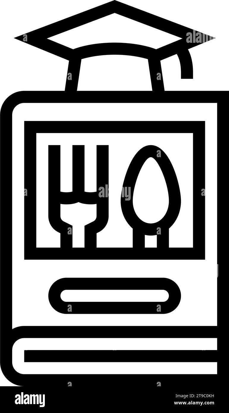 Kulinarische Schule Restaurant Chef Linie Symbol Vektor Illustration Stock Vektor