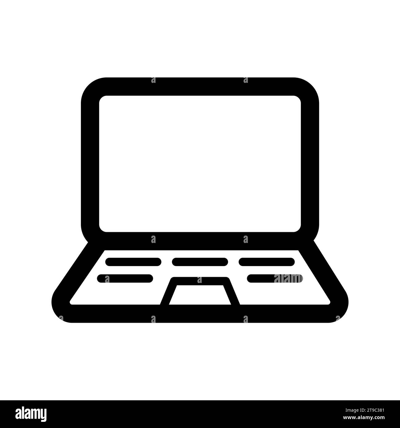 Laptop-Symbol. Schwarzes Notebook-Symbol im flachen Stil. Computersymbol. Vektorabbildung Stock Vektor