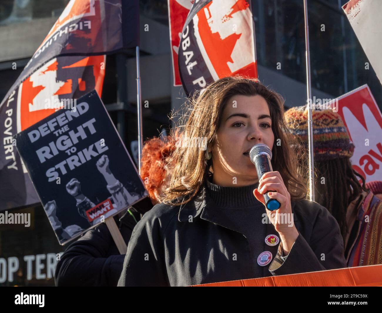 London, Großbritannien. November 2023. Ein Protest in London schloss
