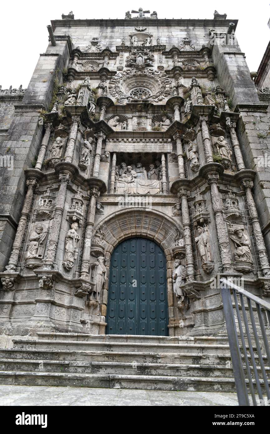 Real Basilica Menor de Santa Maria la Mayor, gotische und platereske 16. Jahrhundert. Pontevedra, Galicien, Spanien. Stockfoto