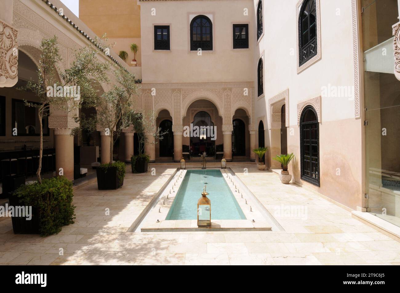 Riad oder Riyad, ein Luxushotel. Fez, Marokko. Stockfoto