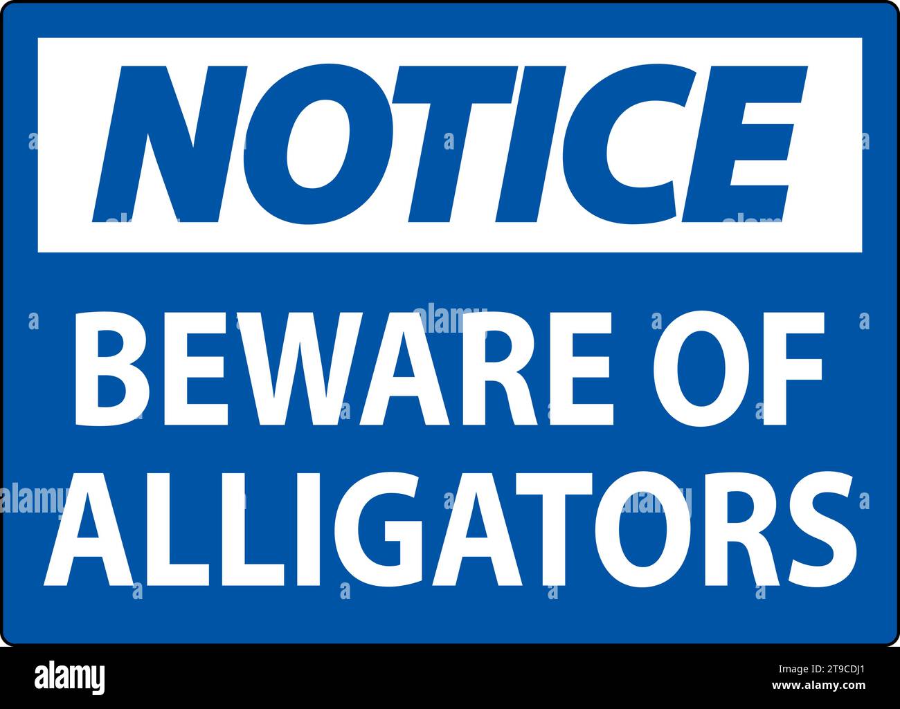 Hinweis Schild Vorsicht Vor Alligatoren Stock Vektor