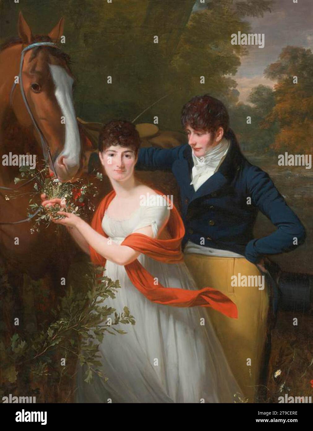 Porträt von Jean-Louis Gustave d’Hautefort und seiner Schwester 1800-02 von Henri-Pierre Danloux Stockfoto