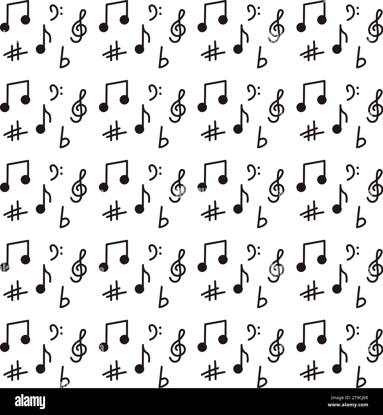 Musikalische Notizen handgezeichneter Hintergrund Vektor Stock Vektor