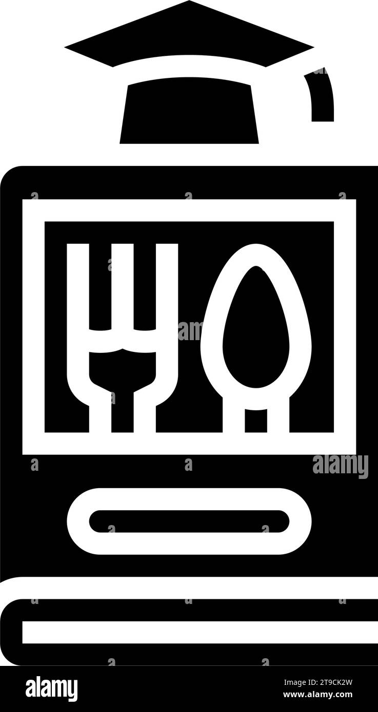 Kulinarische Schule Restaurant Chef Glyph Icon Vektor Illustration Stock Vektor