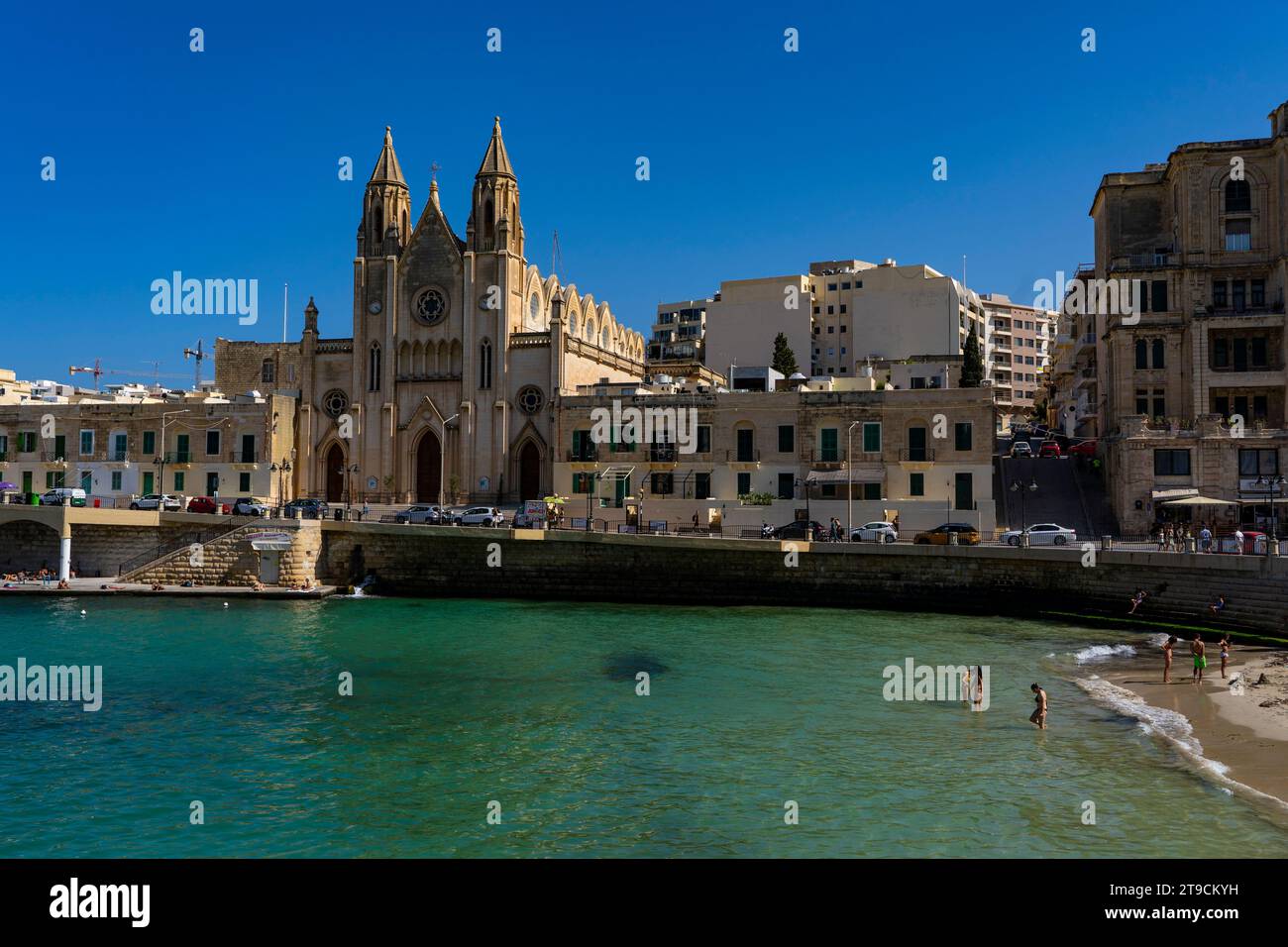 Karmeliterkirche, Balluta, Balluta Bay, St. Julians, Malta Stockfoto
