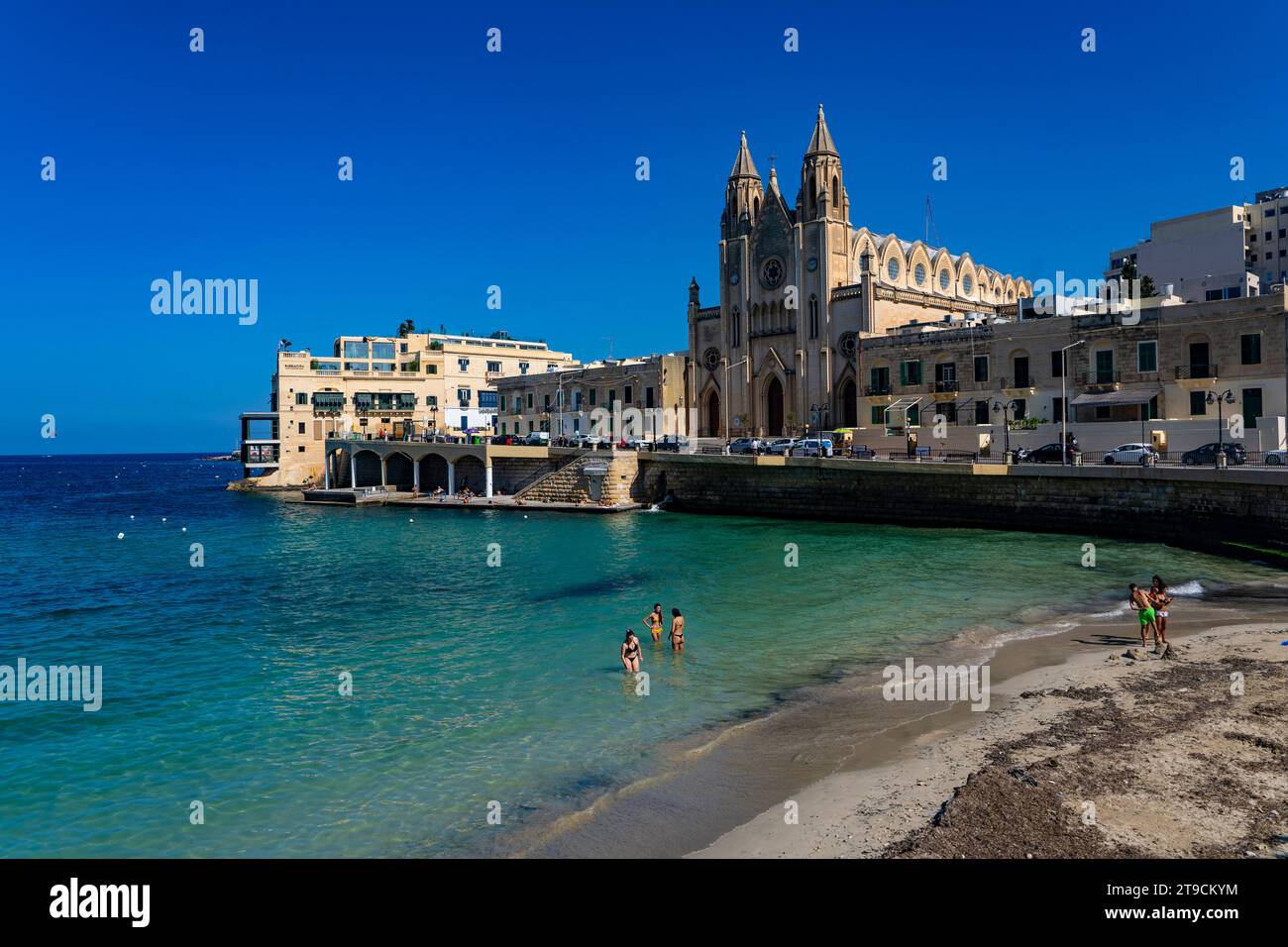 Karmeliterkirche, Balluta, Balluta Bay, St. Julians, Malta Stockfoto