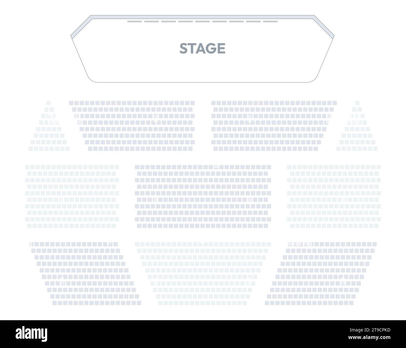 Sitzplan im Saal. Theatersaal mit Sitzreihen. Konzertsaal mit leerem Sitzanordnung Vektorillustration des Innenstuhls des Auditoriums Stock Vektor