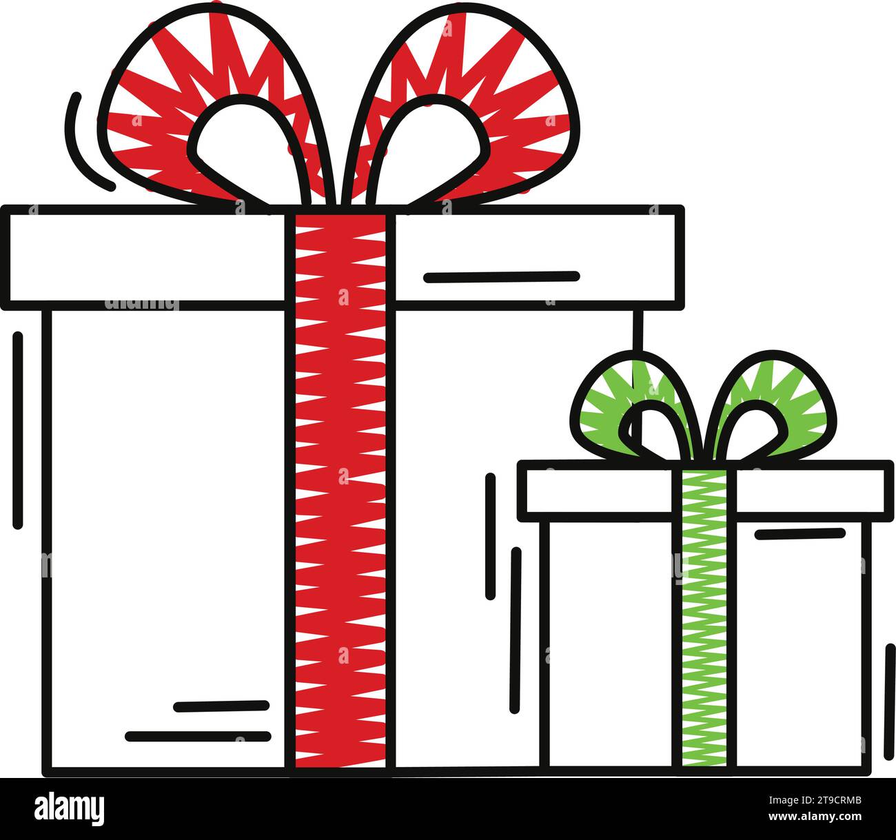 Weihnachtsgeschenk Icon Cartoon Sketch Stil Vektor Stock Vektor