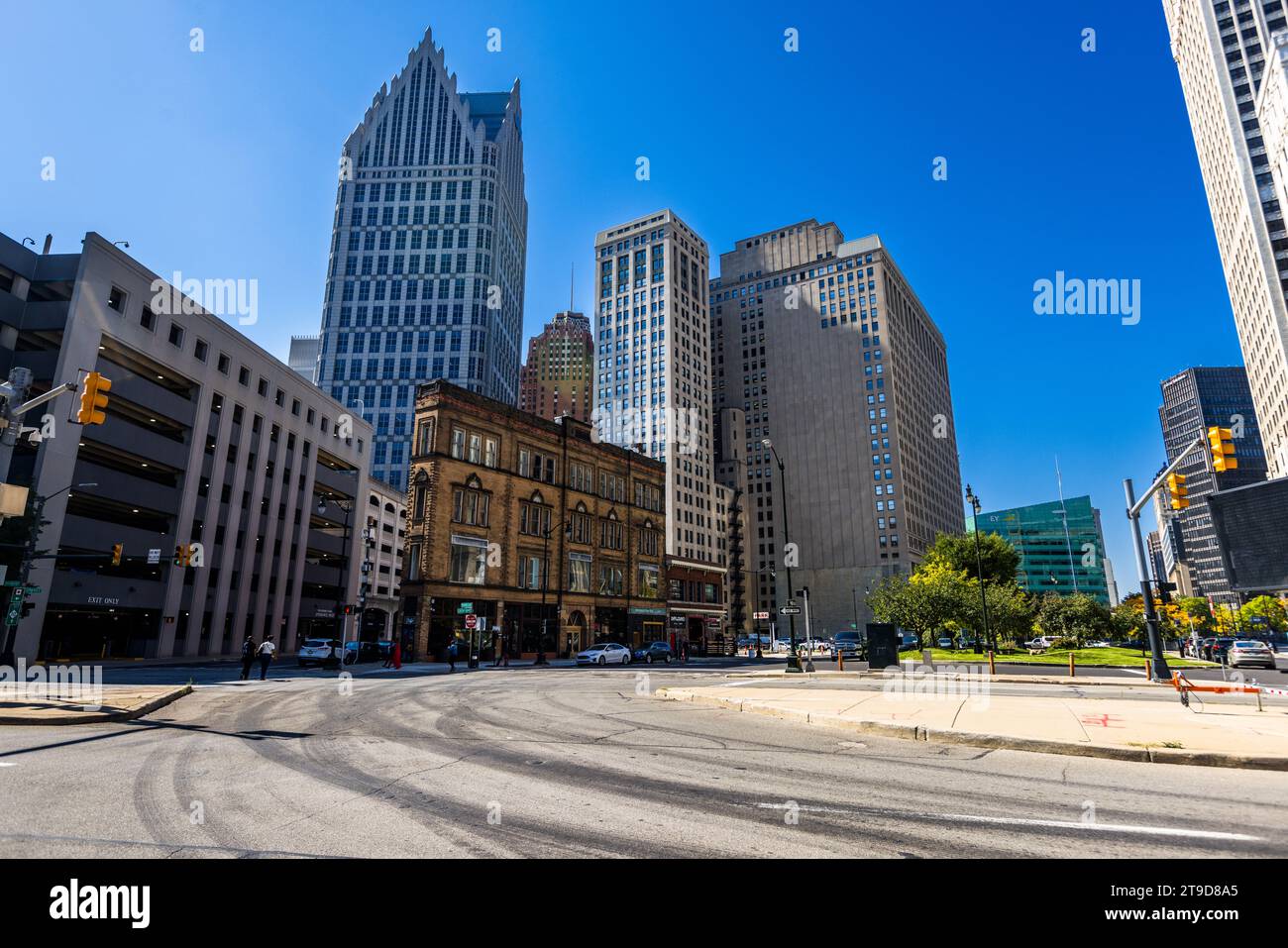 Cadillac Square in Detroit, USA Stockfoto