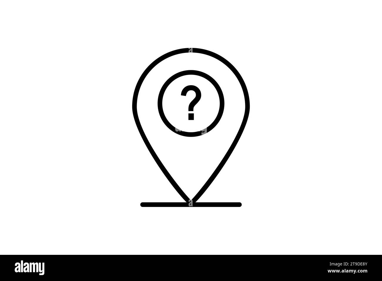 WHERE-Symbol. Symbol für Verwirrung. Liniensymbolstil. Einfache Vektorkonstruktion bearbeitbar Stock Vektor