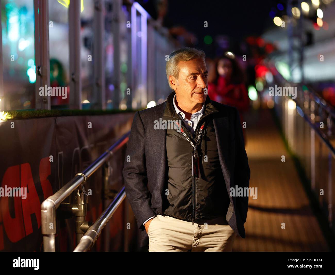Carlos Sainz Senior (ESP), Formel 1 Grand Prix von Las Vegas auf dem Las Vegas Strip Circuit am 17. November 2023 in Las Vegas, USA. (Foto: HOCH ZWEI) Stockfoto