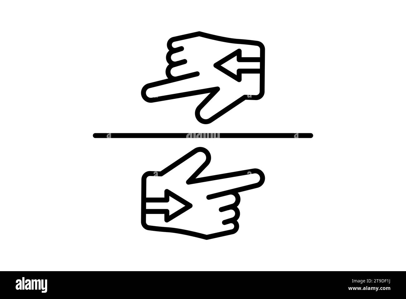 Symbol „Unentschieden“. Symbol für Verwirrung. Liniensymbolstil. Einfache Vektorkonstruktion bearbeitbar Stock Vektor