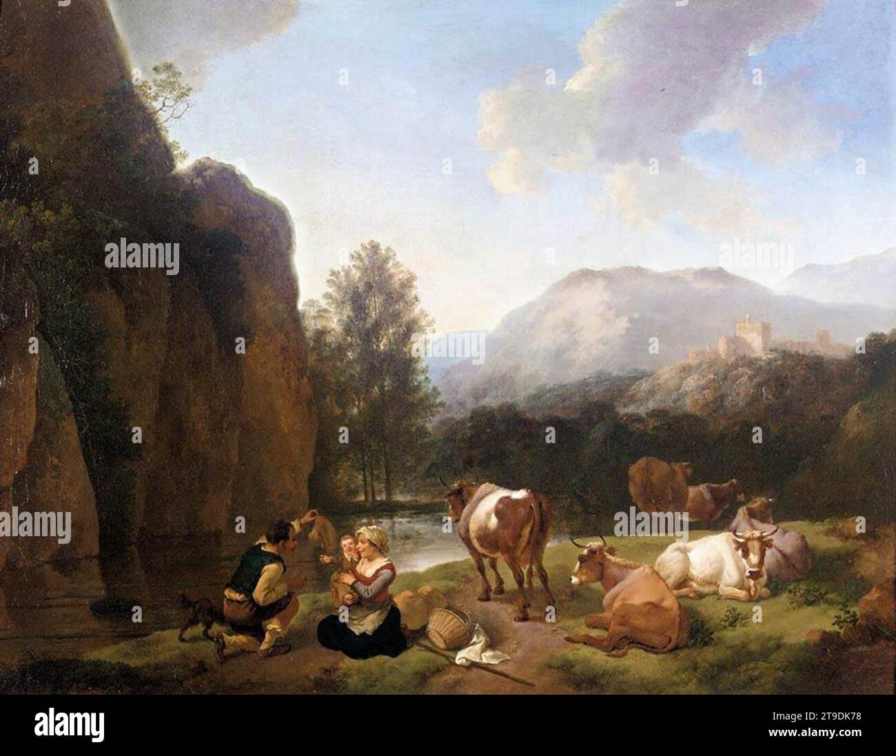 Italienische Landschaft - von Christian Wilhelm Ernst Dietrich Stockfoto