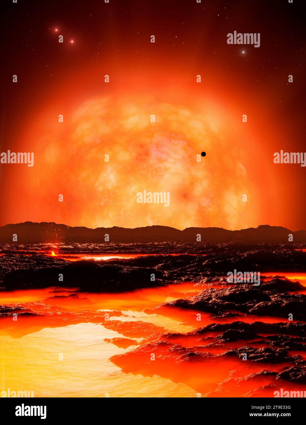 Kunstwerk des Roten Riesen von Planet Stockfoto