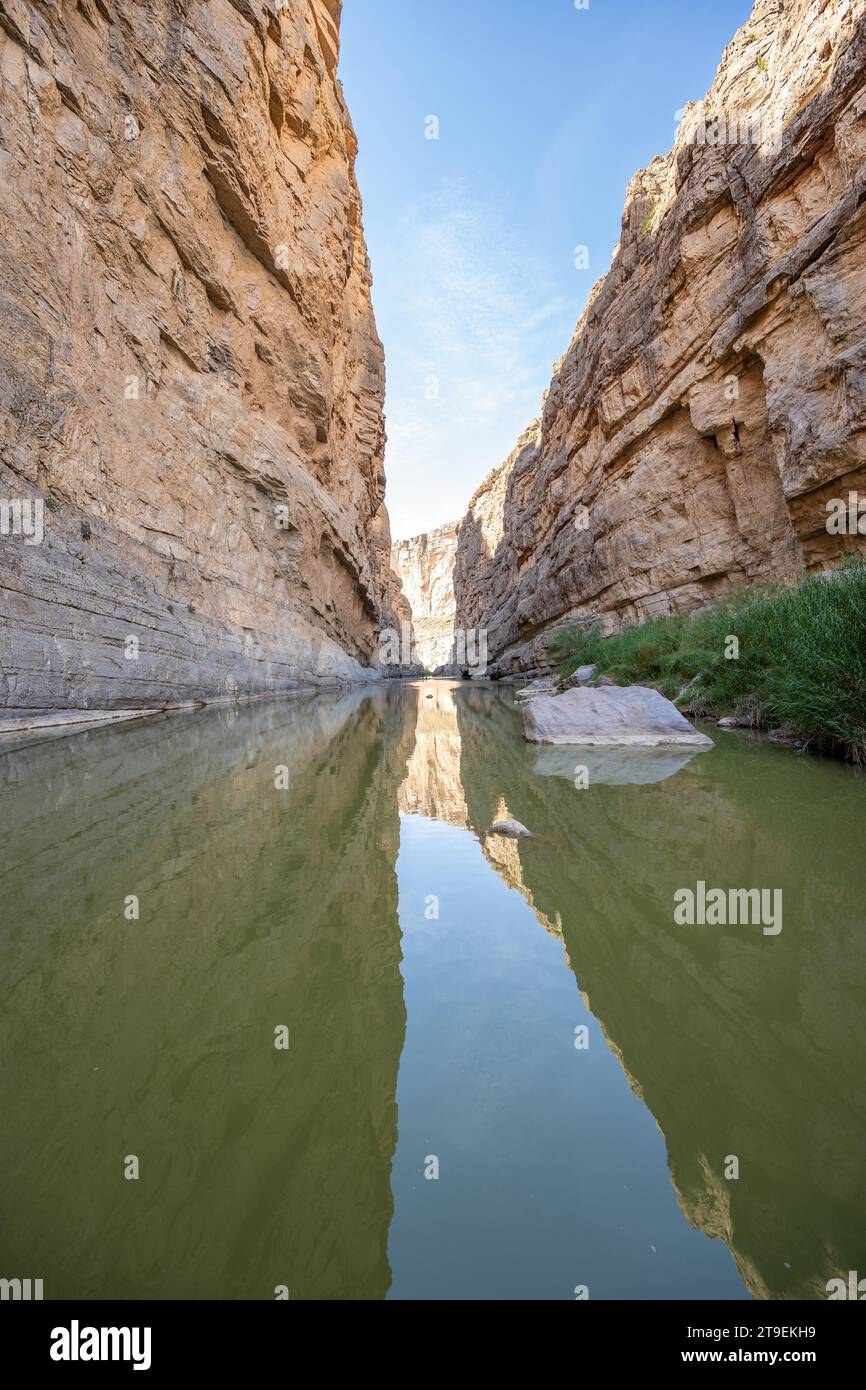 Santa Elena Canyon Trail am Rio Grande, Big Bend National Park, Texas, USA, Nordamerika Stockfoto