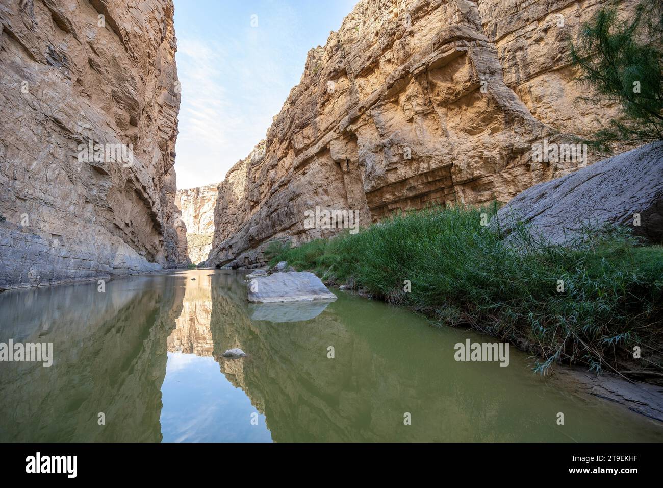 Santa Elena Canyon Trail am Rio Grande, Big Bend National Park, Texas, USA, Nordamerika Stockfoto