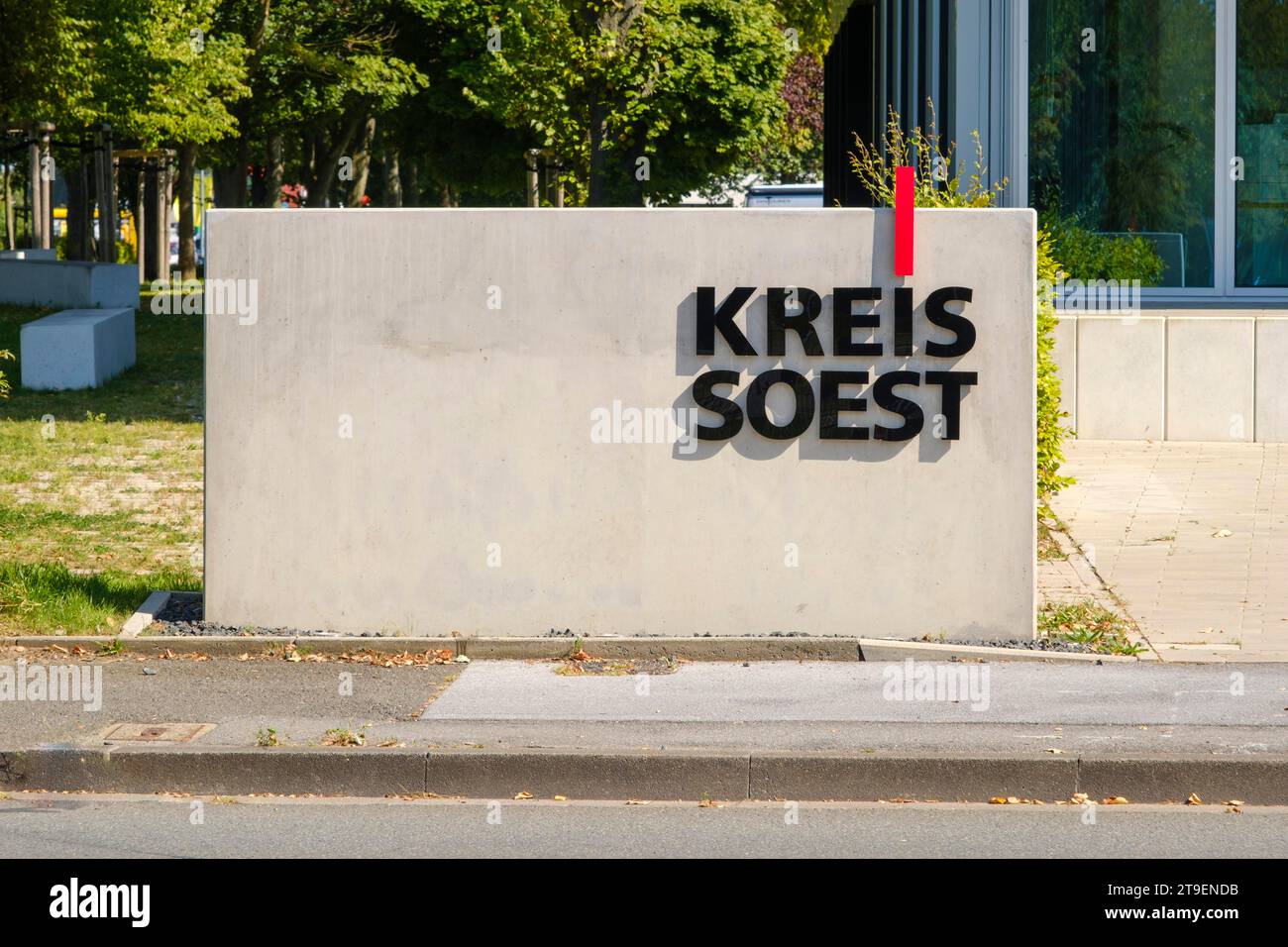 Kreisschild Soest, Soest, Nordrhein-Westfalen, Deutschland Stockfoto