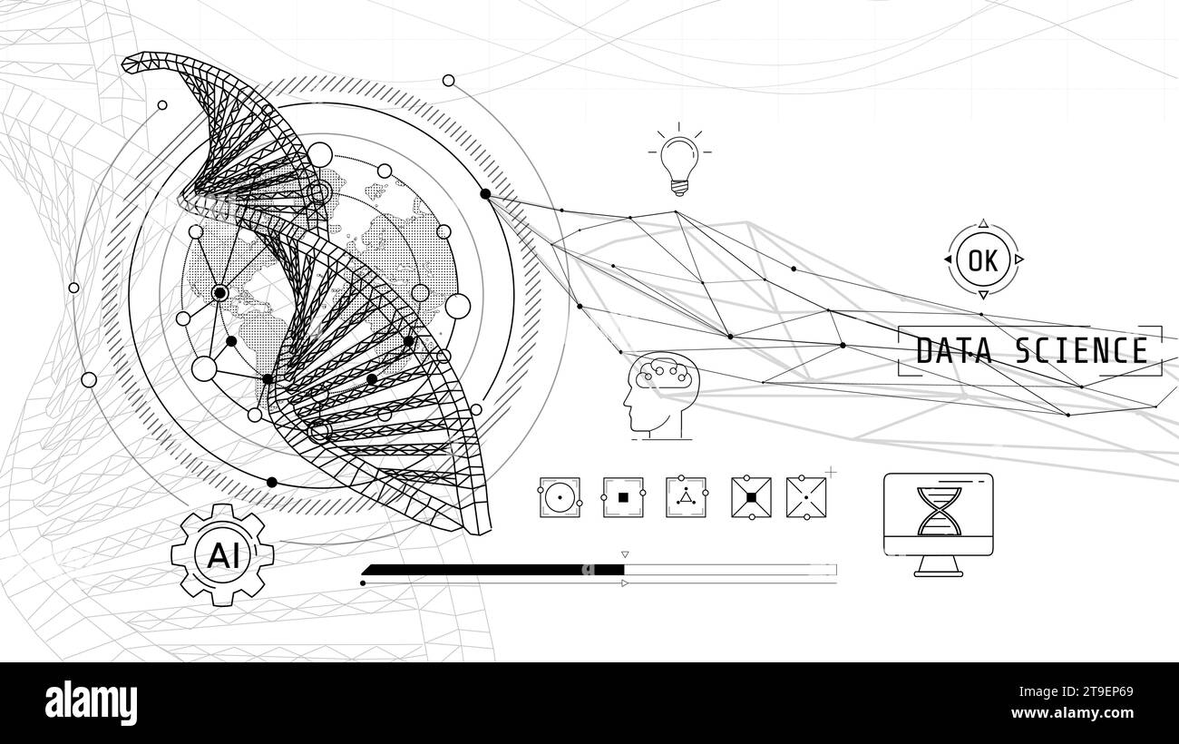 Künstliche Intelligenz ist die Zukunft in der Wissenschaft. Stock Vektor
