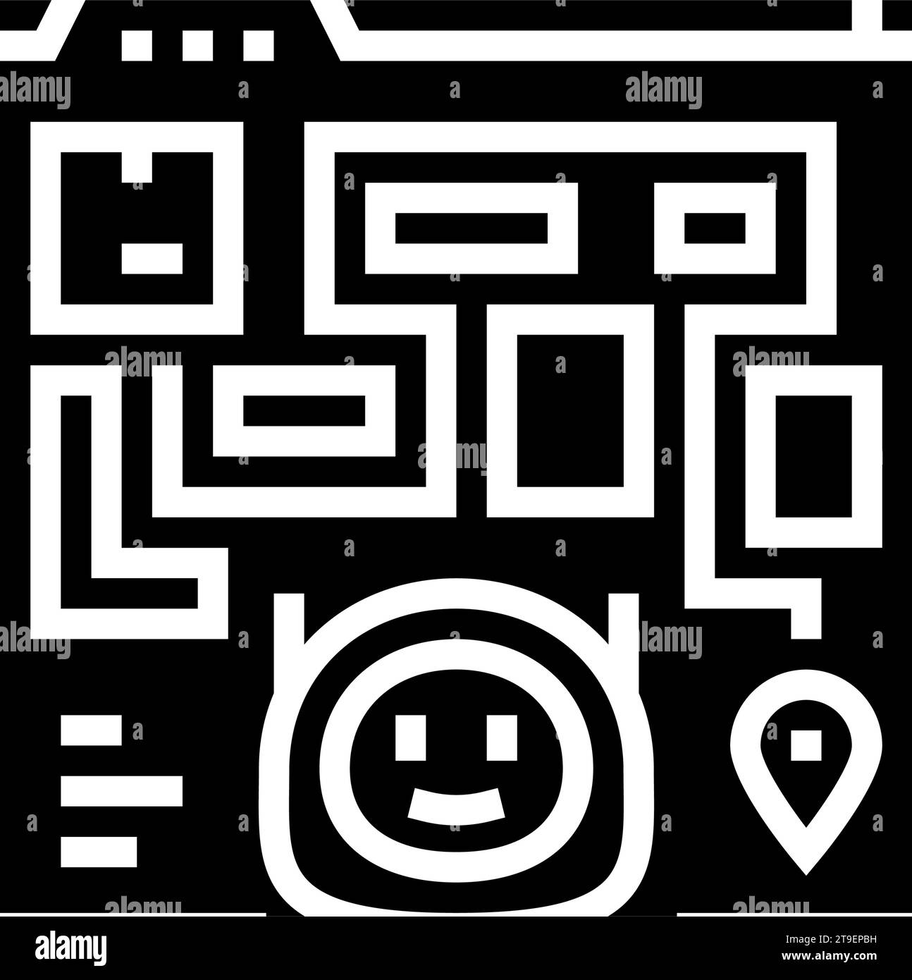 Illustration des Symbols für die automatische Bereitstellung von AI-Routing-Symbolen Stock Vektor