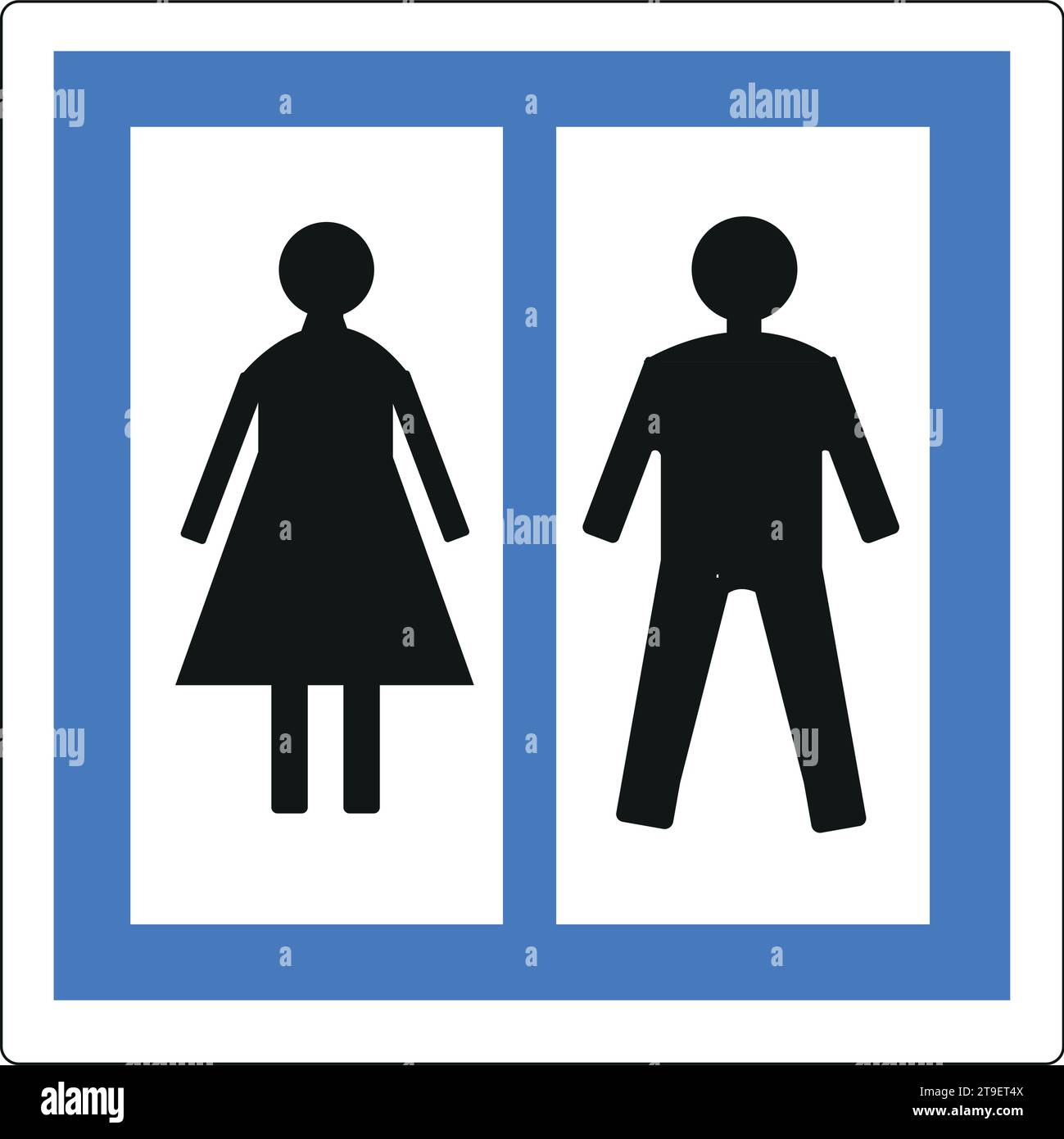 Quadratisches Schild mit Ideogramm für Toiletten Stock Vektor
