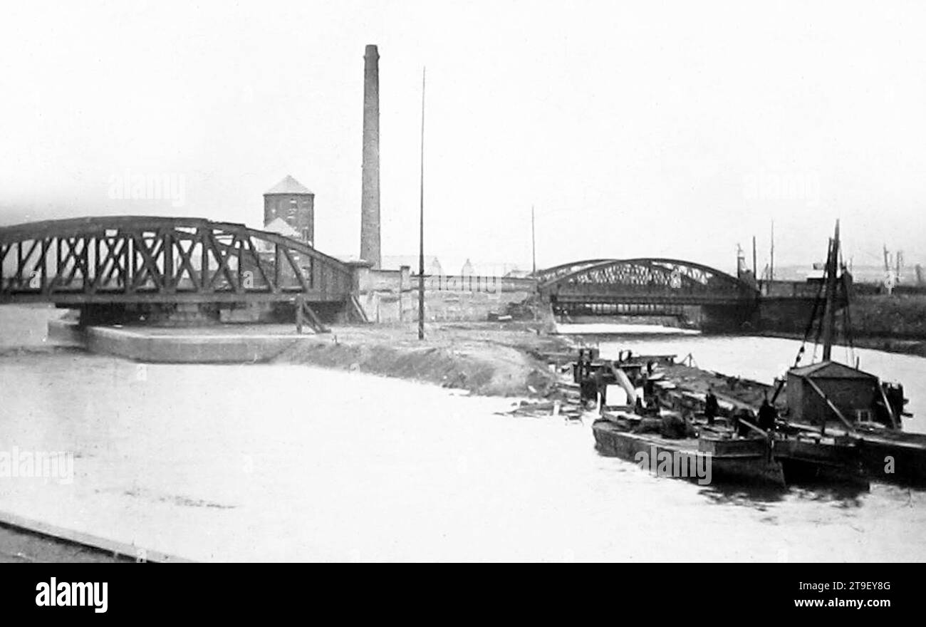 Brücken in Trafford, Manchester Ship Canal, viktorianische Zeit Stockfoto