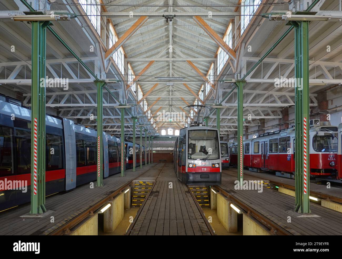 Wien, Straßenbahnremise Rudolfsheim // Wien, Straßenbahndepot Rudolfsheim Stockfoto