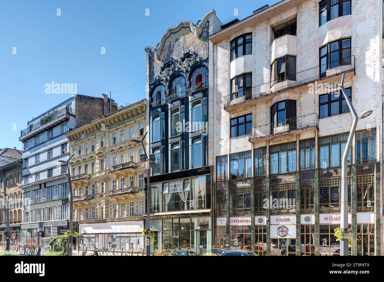 Budapest, Bankhaus Török, Szervita tér 3, Henrik Böhm, Ármin Hegedüs 1906 // Budapest, Török Bank House (Türkisches Bankhaus), Szervita tér 3, Henrik B. Stockfoto