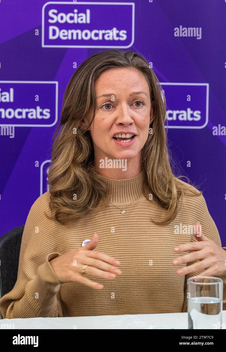 Die irische Parteivorsitzende der Sozialdemokraten Holly Cairns TD. Stockfoto