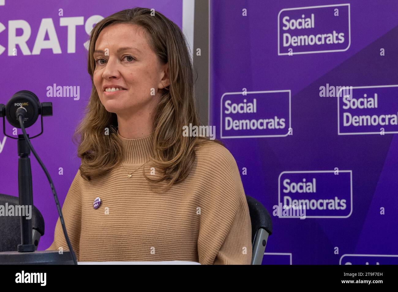 Die irische Parteivorsitzende der Sozialdemokraten Holly Cairns TD. Stockfoto