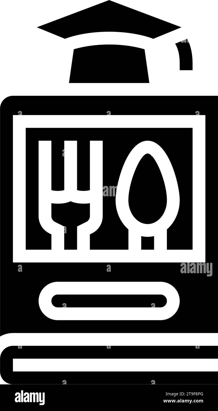 Kulinarische Schule Restaurant Chef Glyph Icon Vektor Illustration Stock Vektor