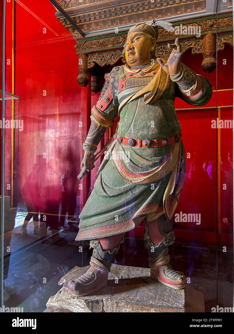Peking, China, Chinesische Schätze, Kunst, Urban Monument, „die Verbotene Stadt“, historische Denkmäler, gemalte Tonskulptur von Guan Yu, antike Statue, Stockfoto
