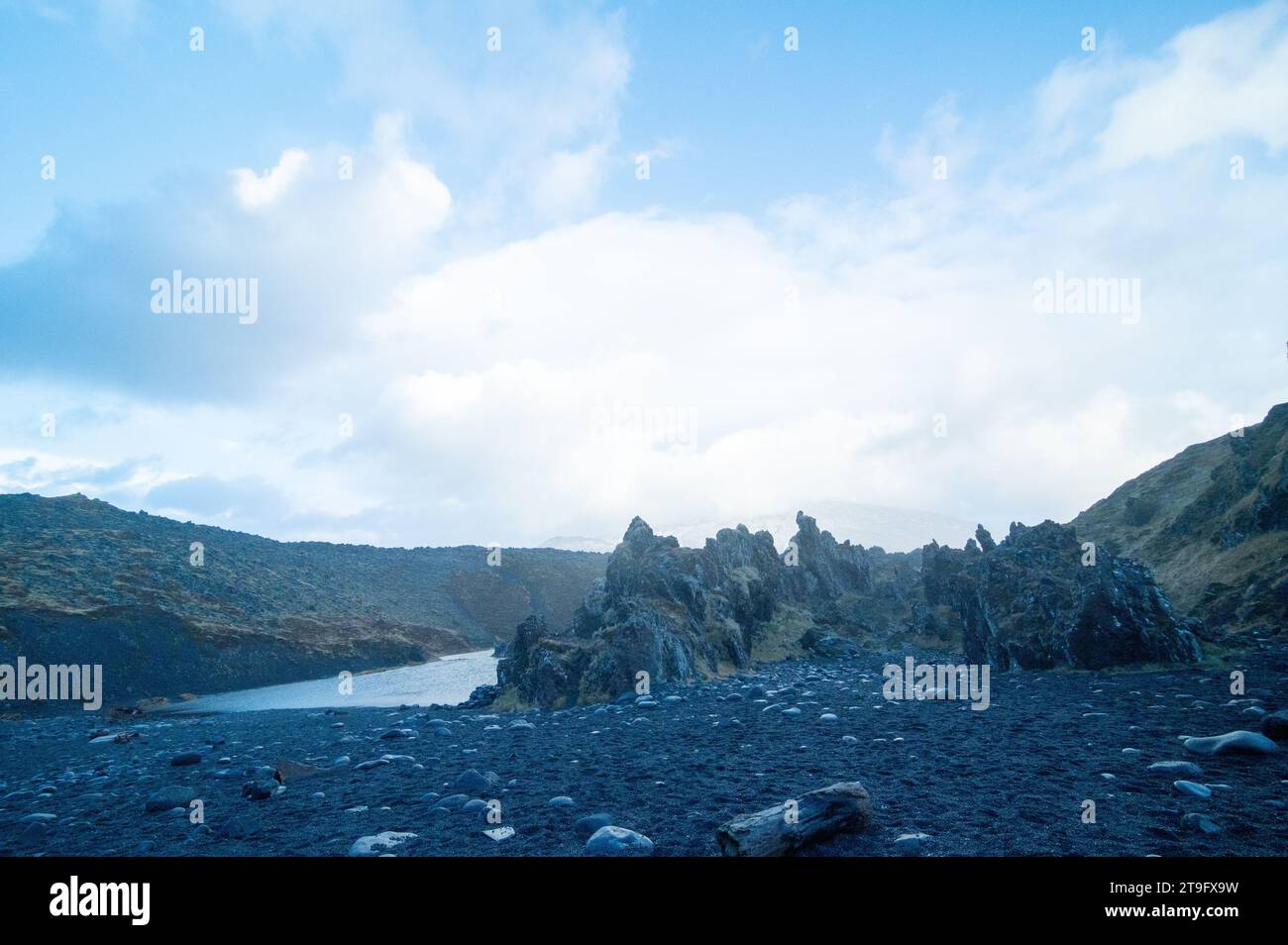 Djúpalónssandur oder der Black Lava Pearl Beach in Island Stockfoto