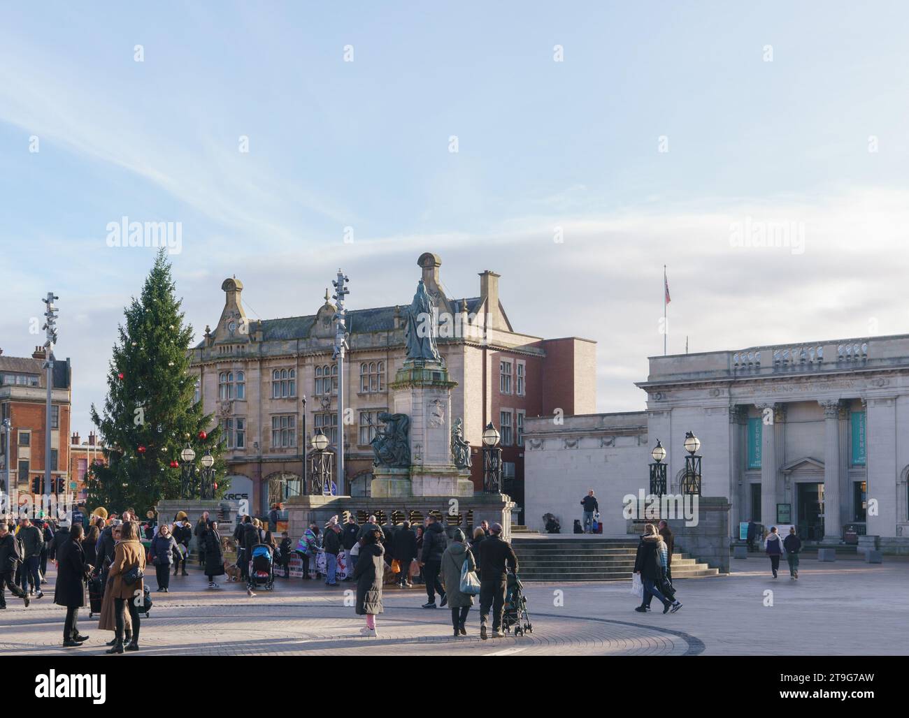Weihnachten im Queen Victoria Square, Hull, East Yorkshire, Großbritannien Stockfoto