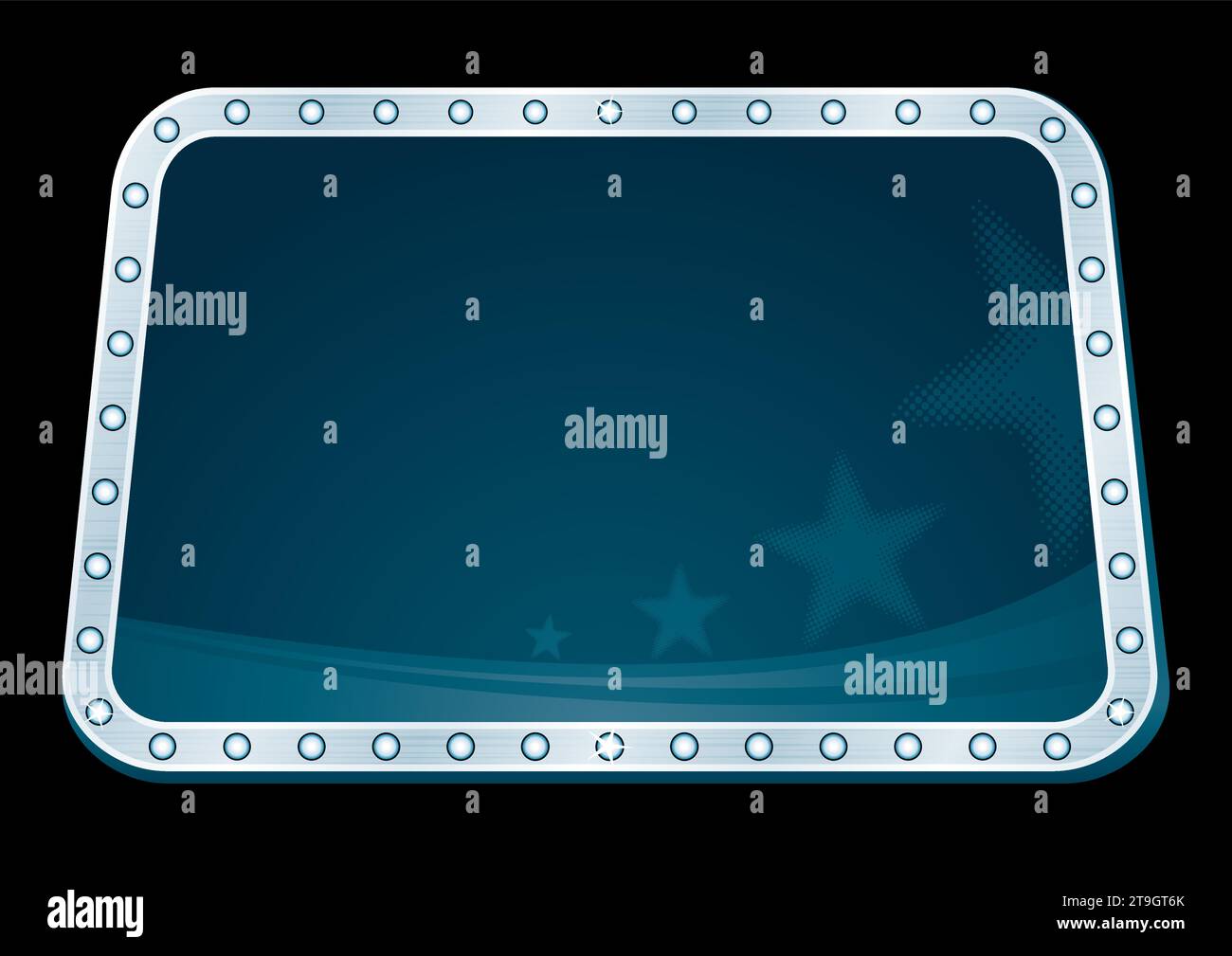 Silbernes Neon mit blauem Hintergrund mit Sternen im Inneren Stock Vektor