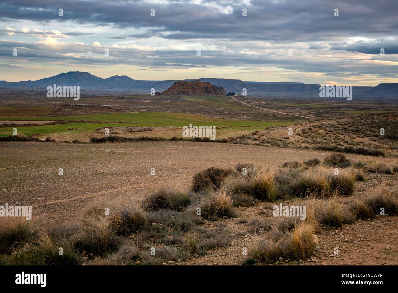 Bardenas Reales Wüstenlandschaft in Spanien Stockfoto