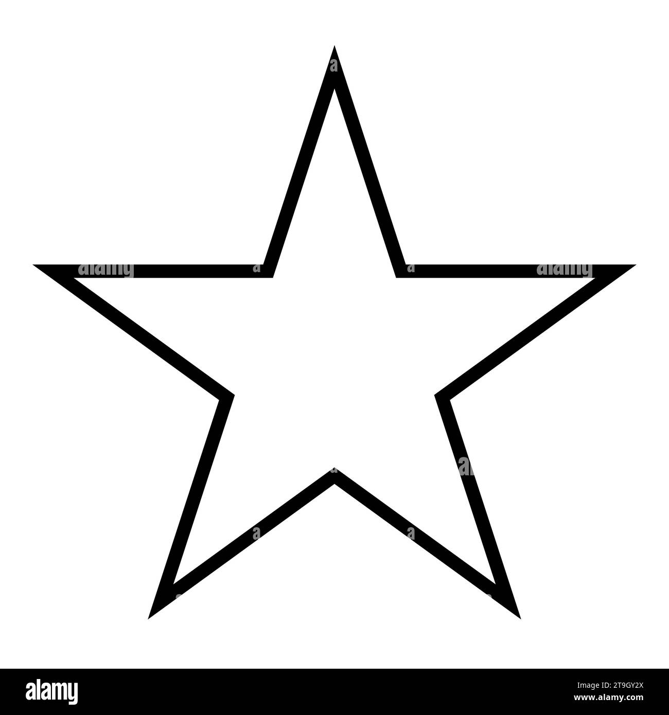 Sternform Symbol, schwarz-weiße Vektor-Silhouette Illustration eines einfachen fünfzackigen Sterns Stock Vektor