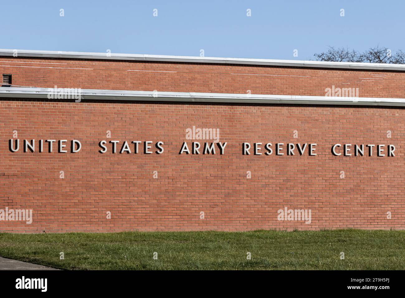 Sharonville - 23. November 2023: Colonel Dudley M. Outcalt US Army Reserve Center. Die Armee ist ein Zweig des US-Militärs. Stockfoto